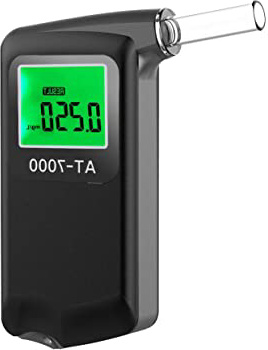 Ciaoed Alcoholimetro Digital LCD Homologado Precisión de Grado Profesional Resultado BAC Probador de Alcohol Portátil Profesional Alcoholímetro Para Uso Personal y Profesional 5 Boquillas