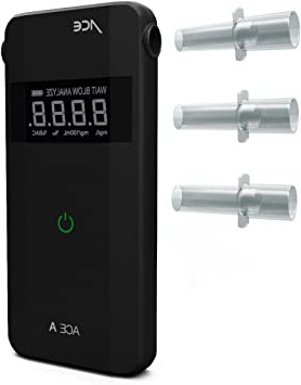 ACE A Alcoholímetro Profesional de Alta Precisión - Test de Alcoholemia Digital Electroquímico Preciso - Probador Portátil de Alcohol con Resultados Rápidos