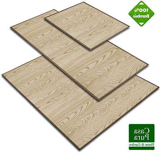 casa pura Alfombras Salon Bambu - Alfombra Madera Bambú | Magenta | Estera de bambú Antideslizante | 2 Colores, Varios tamaños (Natural, 50x80 cm)