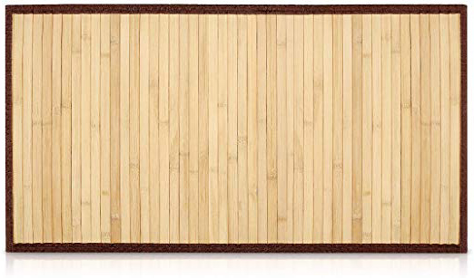 Navaris Alfombra bambú Antideslizante para el baño - Esterilla Rectangular de Madera Multiusos para Ducha Cocina Pasillo recibidor salón - 83x43CM