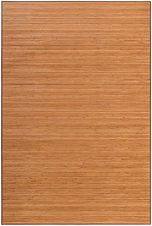 Alfombra de salón o Comedor Oriental marrón de bambú de 200 x 300 cm Sol Naciente - LOLAhome