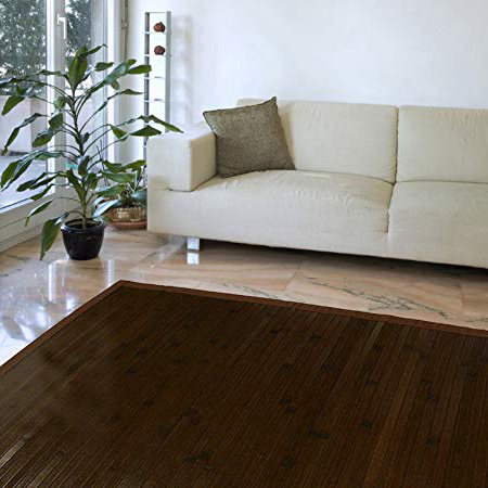 Estores Basic Natural Alfombra, Bambú, Marrón Oscuro, 160 x 240 cm
