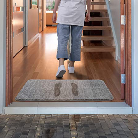 Lifewit Alfombrilla de Interior Alfombrillas de Perfil bajo de Agua súper Absorbente Alfombra de Entrada de Goma Antideslizante Lavable a máquina para alfombras Interiores - Gris, 60cm x 90cm