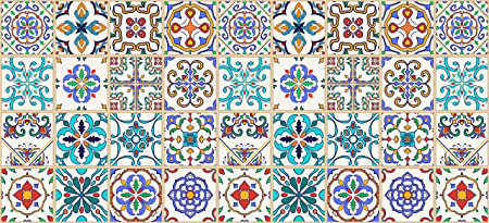 Alfombra VINILICA Estampada Vinilo DE PVC FÁCIL Limpieza Antideslizante Acolchada BALDOSA HIDRÁULICA Vintage (50x110cm)