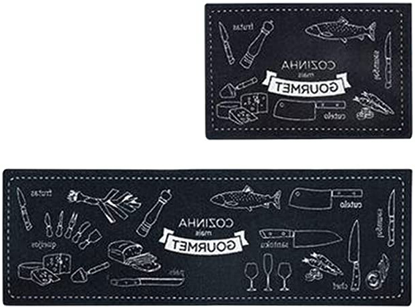 Pinji - Alfombras para Cocina Baño Alfombrillas de Poliéster de Cocina Absorbente Alfombrilla para Dormitorio Baño Antideslizantes Lavables(2 Piezas) #3