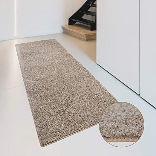 Carpet Studio Alfombra Suave al Tacto 67x180cm, Salón/Cocina/Dormitorio/Pasillo, Decoracion Habitacion, Fácil de Mantener, Camel