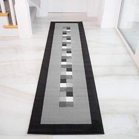 The Rug House Alfombra Moderna Negra & Gris Suave Milan 777-H51-5 Tamaños