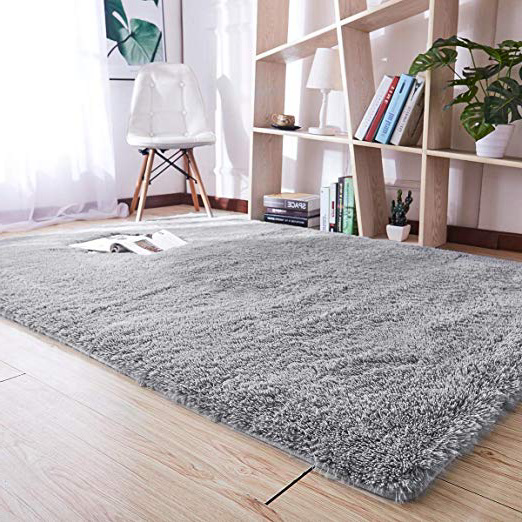 YJ.GWL - Alfombra Muy Suave para Interiores, diseño Moderno, antiesquí, para Dormitorio, salón, niños, decoración para el Suelo, salón, Gris, 120 x 160 cm, para Navidad, Gris, 120 x 160 cm