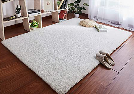 HETOOSHI Alfombra Salon Grandes Shaggy - Alfombras Dormitorio Modernas Pelo Largo Lavables - para Comedor, Dormitorio, Pasillo y Habitación Juvenil (Beige, 80 x 160 cm)