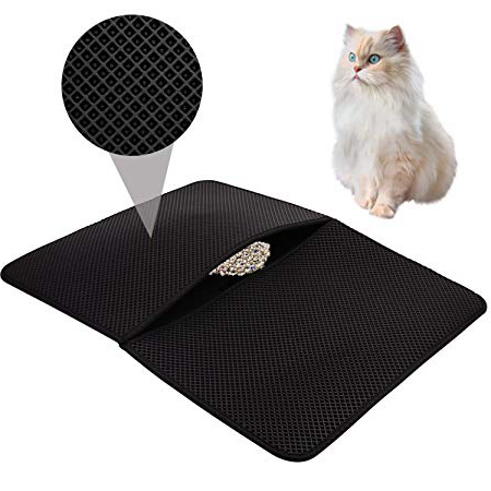 HOVNEE Estera de arena para gatos impermeable alfombra de basura rascadores Cat Litter Mat Litter Trapping doble capa no tóxico