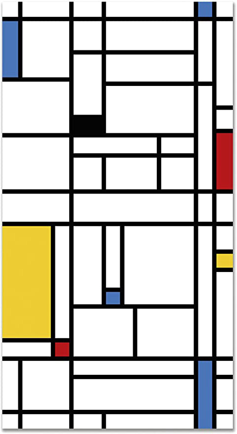 Panorama Alfombra Vinílica Mondrian 60x110cm - Alfombra Cocina Vinilo - Alfombra Salón Antideslizante, Antihongos e Ignífuga - Alfombras Grandes - Alfombras PVC
