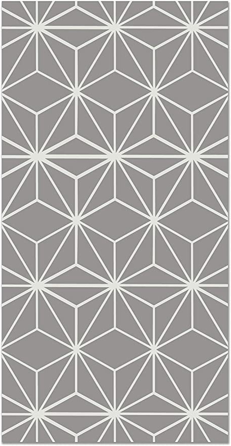 Panorama Alfombra Vinílica Líneas Estrellas Gris 40x80cm - Alfombra Cocina Vinilo - Alfombra Salón Antideslizante, Antihongos e Ignífuga - Alfombras Grandes - Alfombras PVC
