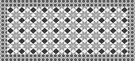 Alfombra VINILICA Estampada Vinilo DE PVC FÁCIL Limpieza Antideslizante Acolchada BALDOSA HIDRÁULICA Cenefa (50x110cm)
