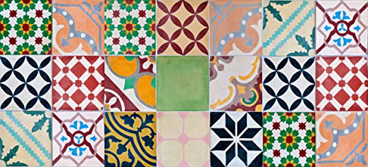 Alfombra VINILICA Estampada Vinilo DE PVC FÁCIL Limpieza Antideslizante Acolchada BALDOSA HIDRÁULICA Multicolor (55x140cm)