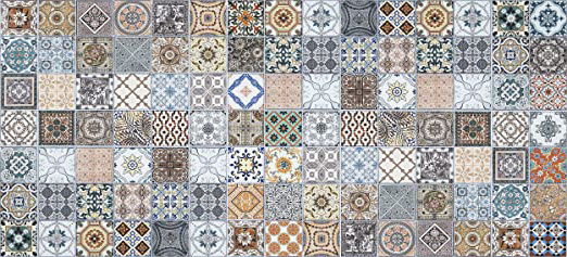 Alfombra VINILICA Estampada Vinilo DE PVC FÁCIL Limpieza Antideslizante Acolchada BALDOSA HIDRÁULICA ODIEL (40x60cm)
