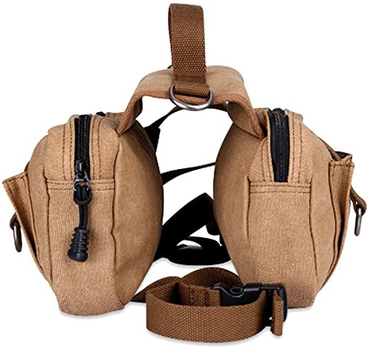POPETPOP Paquete de Perro Hound Travel Senderismo Mochila de Viaje Saddle Bag Mochila para Perro Mediano y Grande (de Color Caqui)