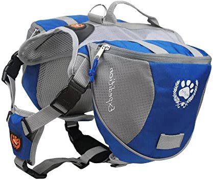 BLACKDOGGY Perro Mochila Paquete Ajustable para la excursión al Aire Libre Saddlebag Estilo Accesorio del Perro