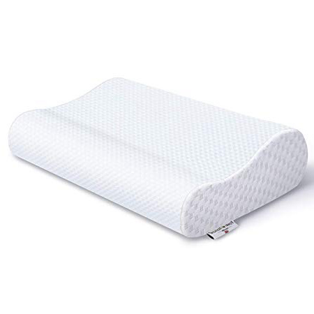 Power Of Nature Almohada Viscoelastica, Almohada Cervical con Altura Ajustable, Reduce Dolores Cervicales,Forma Ergonómica Adecuada para Todos los Durmientes, Cubierta de Fibra de Bambú