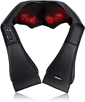 Naipo - Masajeador eléctrico de hombros y cuello con función de calor, masaje de rotación 3D, velocidad ajustable para la casa, la oficina o el coche