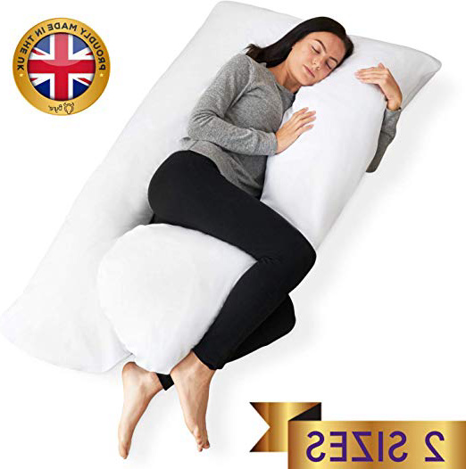 Almohada de apoyo Byre® | Almohada de embarazo | Relleno de espuma viscoelástica triturada premium | Blanca SG