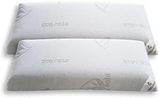 Seasons-Pack 2 almohadas viscoelasticas 70 cms, Antiácaros y Antibacterias , tejido Aloe vera hilo de plata.Doble funda