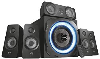 Trust Gaming GXT 658 Tytan 5.1, Sistema de Altavoces 5.1 con Iluminación LED y Sonido Envolvente, Alámbrico, Negro