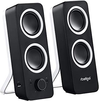 Logitech Z200 2.0 Altavoces Estéreo, 10 Vatios, Sonido Estéreo Detallado, Graves Ajustables, Conexión 2 Dispositivos, Entrada Audio 3,5 mm, Controles Sencillos, Enchufe UE, TV/PC/Móvil/Tablet , Negro