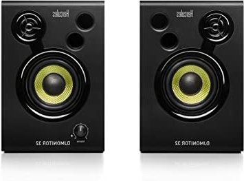 Hercules DJMonitor 32: 2 altavoces activos de monitorización de 15 vatios RMS, Negro