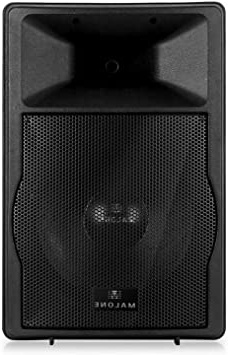 Malone PW-2215A - Altavoz PA , Potencia 750 W RMS, 1500 W máx. , Autoamplificado , altovoz 2 vías, subwoofer 15" (38 cm) , Apto Trípode , Versión 2018 Carbón