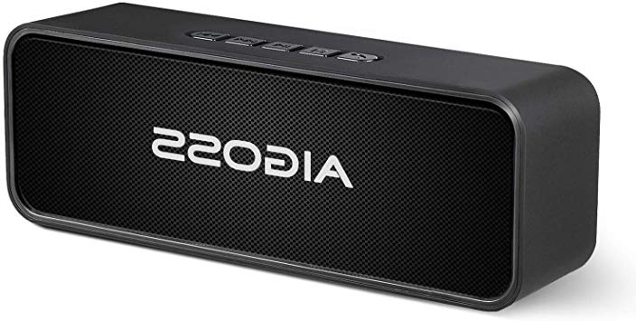 Aigoss Altavoz Bluetooth Portátil Sonido Estéreo, Efecto de Doble Bajo, Speaker Bluetooth 5.0 Manos Libres y FM, Negro