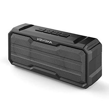 Altavoz Bluetooth Portátil, Andven 360° Inalámbrico Sonido Estéreo con Doble Driver, TWS Funcion con Micrófono y Manos Libres, IPX6 Impermeable para Playa, Ducha, Viajes - Negro