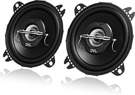 JVC CS-J420X - Altavoces coaxiales para coche (21 W RMS, 45 - 22000 Hz, 10cm (4'), 2 vías), negro