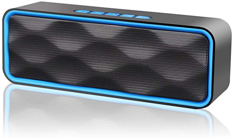 Aigoss Altavoz Bluetooth Portátil Inalámbrico Estereo Exteriores con Audio HD Altavoz de Doble Controlador Integrado, Bluetooth 4.2, Llamadas Manos Libres y TF Tarjeta, Azul