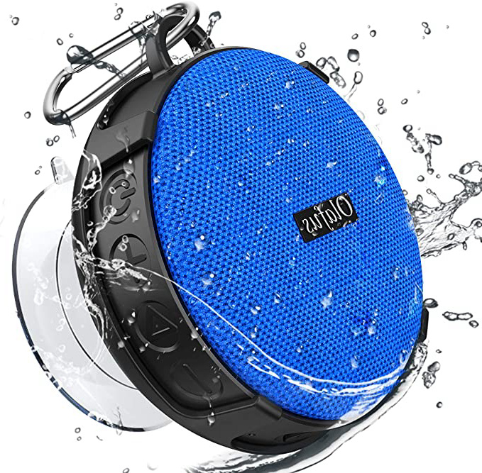 Olafus Altavoz Bluetooth Ducha, Altavoz Bluetooth 5.0 Portatil IPX7 Impermeable con Ventosa Desmontable, Altavoz Inalámbrico 10H de Reproducción, Micrófono Incorporado, para baño Piscina Playa