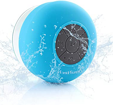 Neuftech Micro USB Altavoz Bluetooth 3.0 Impermeable Sonido estéreo con Ventosa para Ducha Piscina etc,Azul