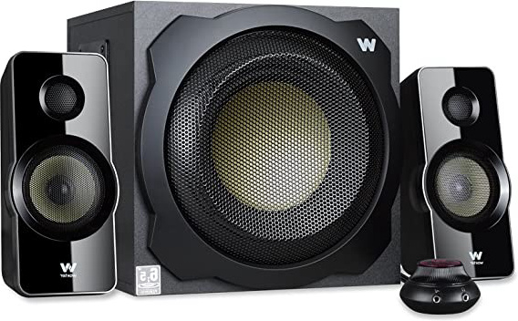Woxter Big Bass 260 - Altavoces 2.1 (150W,Subwoofer de madera,Control de volumen con cable y doble conexión. Ideal para TV, PC y videoconsolas), color negro