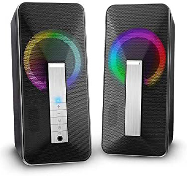 Altavoces PC Sobremesa, ELEGIANT 10W Altavoz USB & Bluetooth para Ordenador con Cable e Modo Inalámbrica, Sonido Estéreo de Doble Canal Multimedia para Ordenador Portátil Tableta Móvil MP3 Fiesta