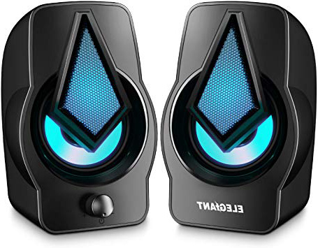 ELEGIANT Altavoces PC, Altavoz 2.0 USB 10W Gaming de Ordenador Sobremesa para Sistema de Estéreo con LED para Escritorio Móvil, Perfecto como Regalo para Casa Viaje Oficina Fiesta Ordenador Portátil