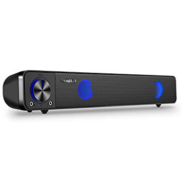 ELEGIANT Altavoz PC, Mini Barra de Sonido de Cable USB Portátil para Música con LED RGB con Dual Altavoz de Alto Rendimiento para Ordenador Walkmen para Fiesta