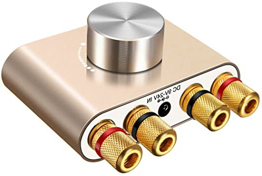 ELEGIANT Mini Bluetooth Amplificador HiFi Audio Estéreo Inalámbrico Potencia 50W * 2 de Señal Digital de Doble Canal de Aluminio con Adaptador de Alimentación