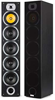 auna V7B - Altavoz de Torre, Altavoces de pie, Altavoces de 4 vías, Juego de Altavoces de 6,5'', 1 subwoofer de 6,5'', 1 Altavoz de Tonos Medios de 6,5'', 1 Altavoz para Agudos, 440 W, Negro
