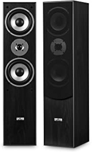 Auna L766 Juego de Altavoces HiFi - Altavoces en Torre - Tecnología 3 vías - Caja reflectora de Bajos - Impedancia 8 ohmios - 350 W - Chasis de Madera - Negro