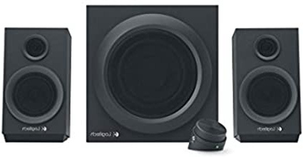 Logitech Z333 2.1 Sistema de Altavoces con Subwoofer, Sonido Impactante, 80 Vatios de Pico, Graves Potentes, Entradas de 3,5 mm/RCA,PC/PS4/Xbox/TV/Móvil/Tablet/Reproductor de Música , Negro