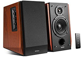Edifier Studio R1700BT – Sistema de Altavoces 2.0 (66 Vatios) con Bluetooth y Mando a Distancia, color Marrón