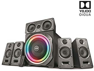 Trust GXT 698 Torro - Juego de altavoces 5.1 con iluminación RGB, dolby digital, para PC, PS4 y Xbox One, 180W, color negro