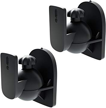 deleyCON Universal 2X Altavoz Soporte de Pared Apoyo Titular de Boxeo Giratorio + Basculante hasta 3,5kg Montaje en Techo + Montaje en Pared - Negro