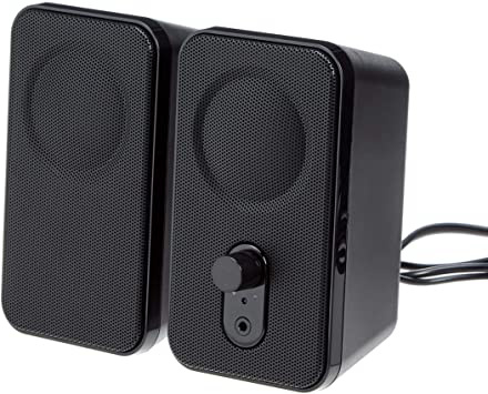 AmazonBasics – Altavoces para ordenador de sobremesa o portátil, con alimentación por CA, versión para la UE