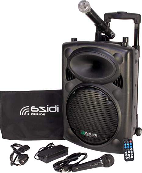 Ibiza Sound PORT10VHF-BT Sistema de sonido portátil y autónomo de 10"/25 cm, 500 W, color negro