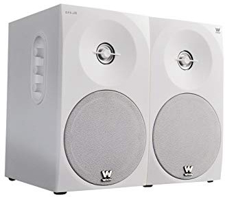 Woxter Dynamic Line 410 White – Altavoces estéreo 2.0 (Autoamplificados con 150W de Potencia,Madera, Woofer de 4”, 2 Tweeter,3,5 mm, RCA, Bass Réflex,Control (Volumen, Agudos, Graves),Color Blanco