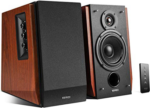 Edifier Studio R1700BT – Sistema de Altavoces 2.0 (66 Vatios) con Bluetooth y Mando a Distancia, color Marrón